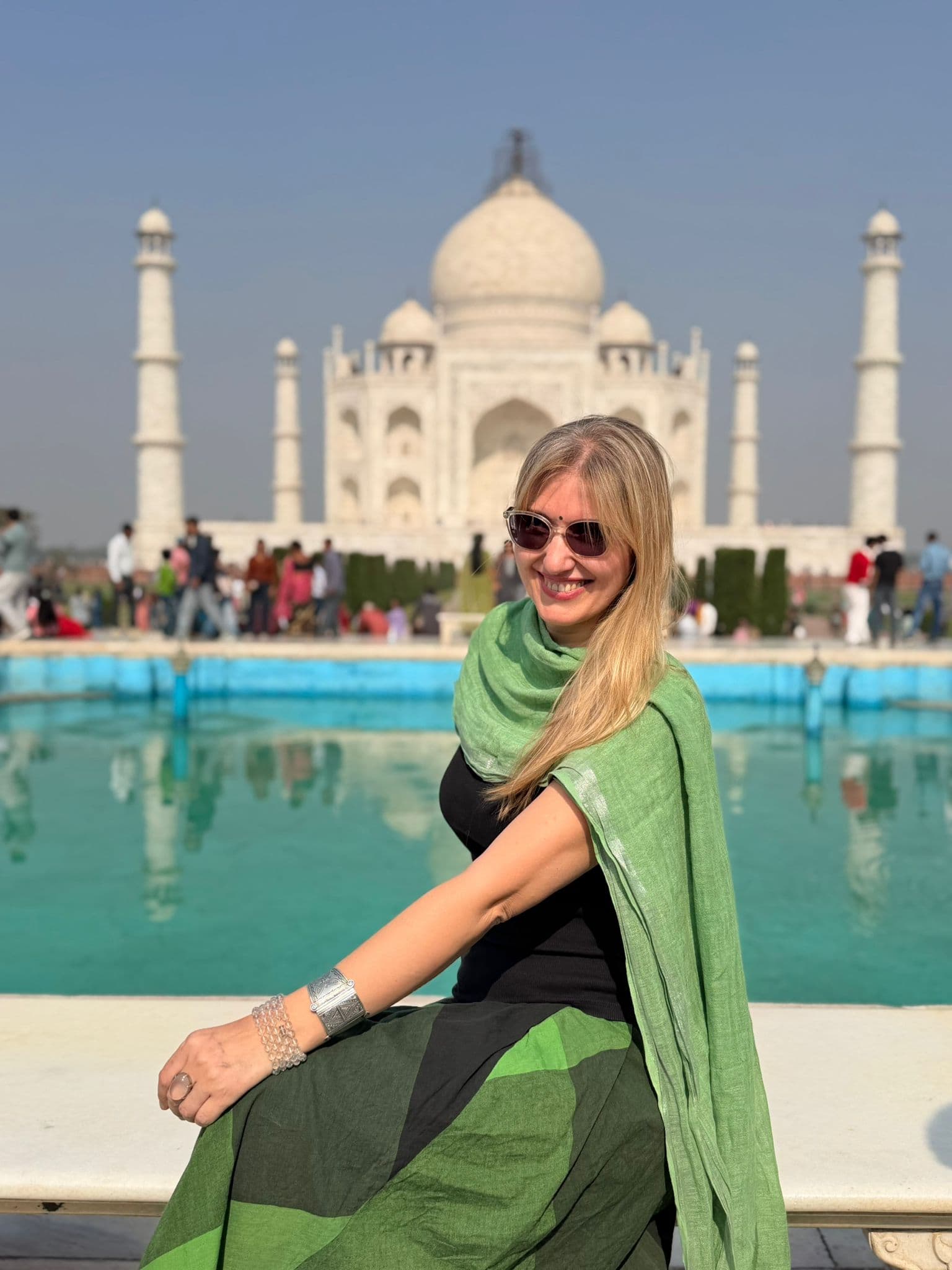 Egle at the Taj Mahal, Agra, India